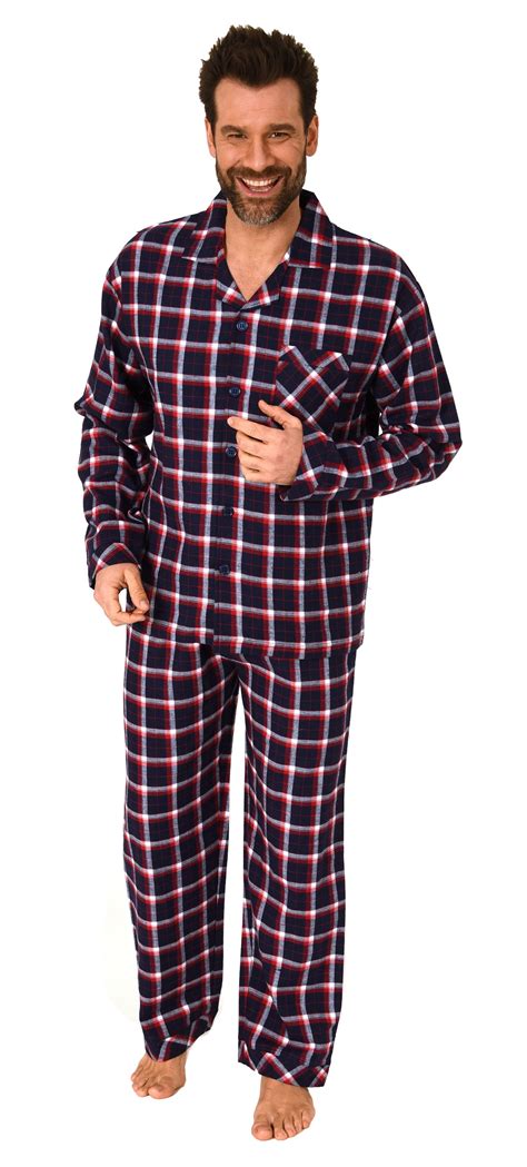 Durchkn Pfbarer Herren Flanell Pyjama Mit Karo Muster Tag Und