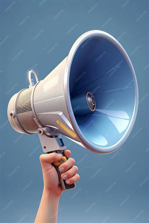 Premium Ai Image Cartoon Hand Holding Megaphone Loudspeaker 3d Render Illustration