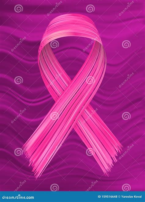 Pink Ribbon Flow Breast Cancer Awareness Symbol Royalty Free