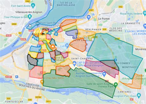 Quartiers d Avignon carte et explications détaillées