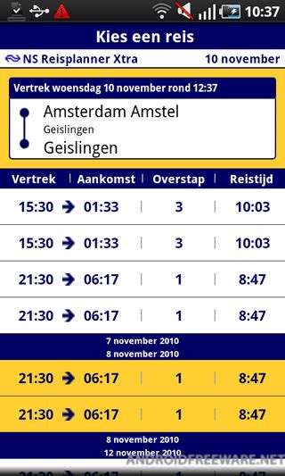 Reisplanner Xtra Android App Free Apk By Nederlandse Spoorwegen