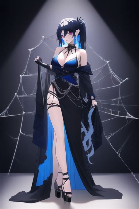 Black Haired Blue Highlights Goth Woman Wearing A By Varm209 On Deviantart