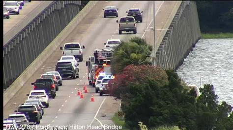 Catamaran Pinned On Hilton Head Sc Bridge Amid Friday Traffic Hilton