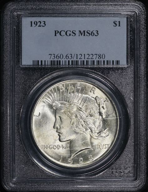 1923 Peace Dollar Pcgs Ms 63 Northern Nevada Coin