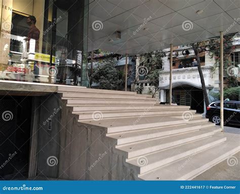 Beautiful Apartment Stairs Pathway Stairs Of A Building Entrance Stock