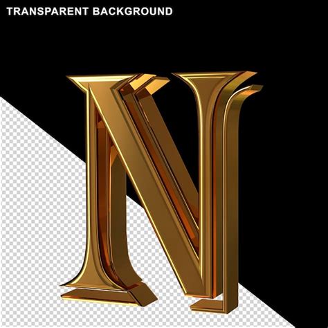 Letras De Ouro Vista Da Letra Right 3d N PSD Premium