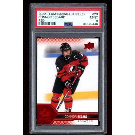 Connor Bedard Upper Deck Team Canada Juniors Red Psa