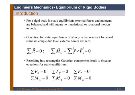 Solution Engineers Mechanics Equilibrium Introduction Notes By Iit