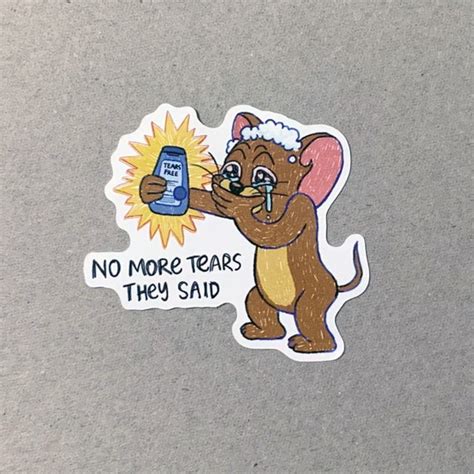 No More Tears Shampoo Jerry Mouse Meme Sticker - Etsy