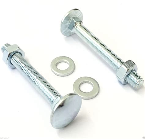 Coach Bolt Hex Nut And Washers M8 X 50 25 Pack Carriage Bolt Zinc