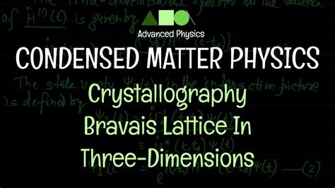 Condensed Matter Physics Crystallography Bravais Lattice In Three