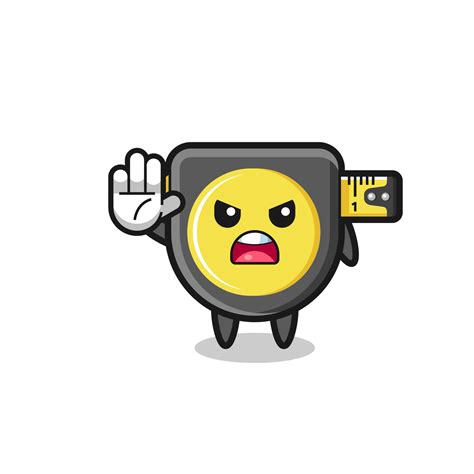 tape measure character doing stop gesture 5402915 Vector Art at Vecteezy