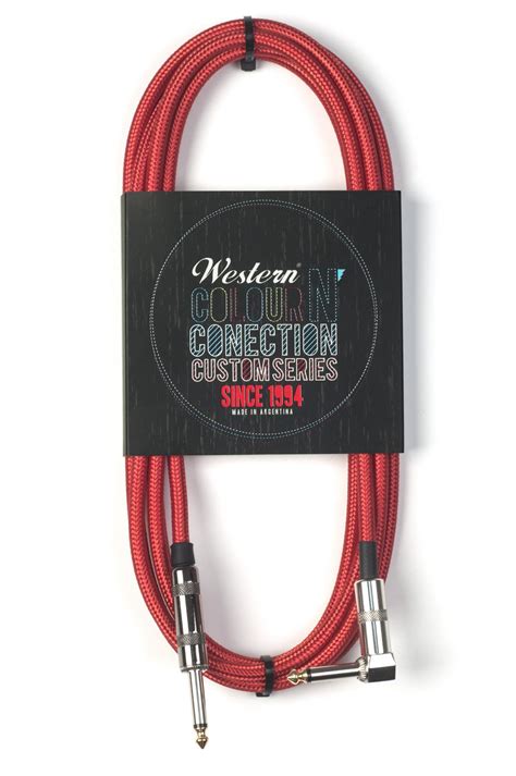 Cable Western Plug Recto A Angular Entelado Rojo Metros