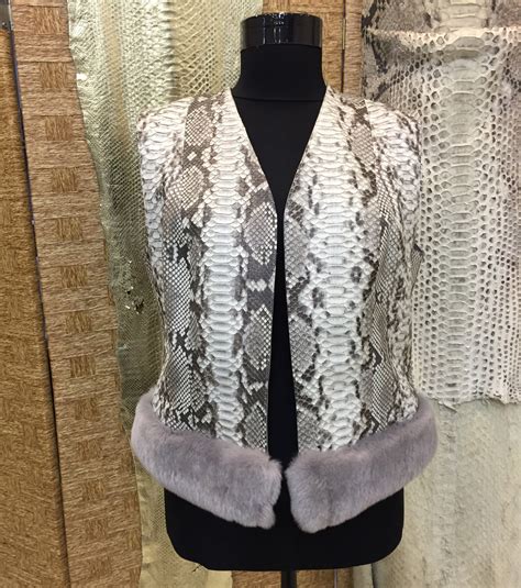 Womens Python Leather Vest - Leather Guys: Luxury Leather Jackets
