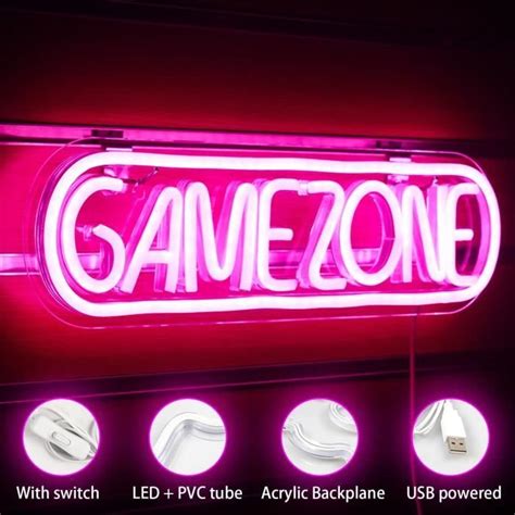 Game Zone Neon Signs Gamer Led Neon Light Gaming Zone Neon Sign Pour