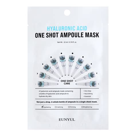 Маска для лица Hyaluronic Acid One Shot Ampoule Eunyul 22мл Eunyul ...