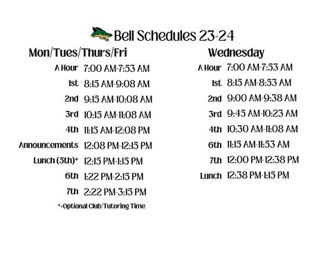 Bell Schedules Skyline High School