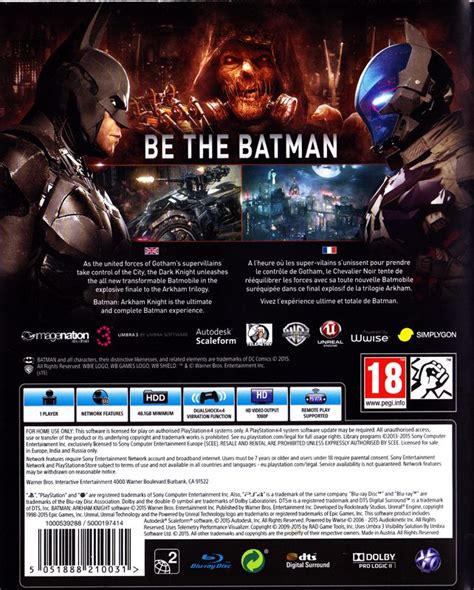 Batman Arkham Knight 2015 Box Cover Art Mobygames