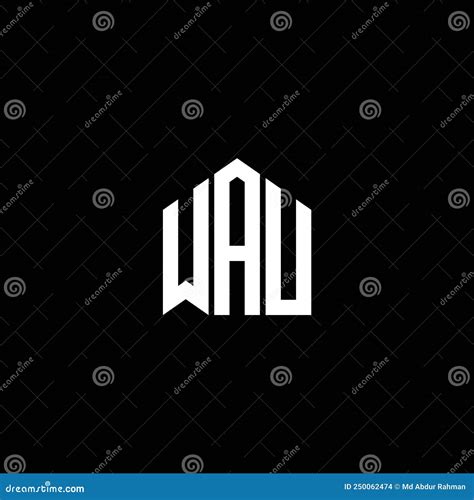 Design Do Logotipo Da Letra Wau Em Fundo Preto Conceito De Logotipo De