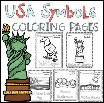 American Symbols Coloring by Peaks and Pencils | TpT