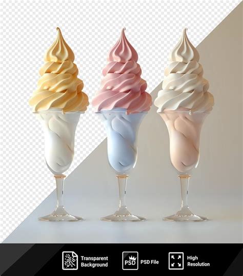 Maqueta De Imagen Psd De Un Conjunto De Helados En Un Vaso Alto En Un