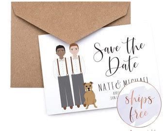 Gay Wedding Save The Date Etsy