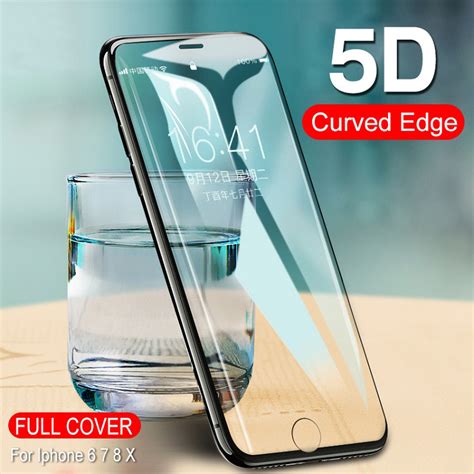 9h Tempered Glass For Iphone X 6 7 8 6s Plus 5d Full Cover Edge Glass