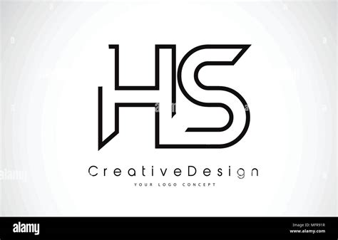 Hs H S Letter Logo Design In Black Colors Creative Modern Letters