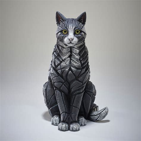 Edge Black & White Cat Sculpture