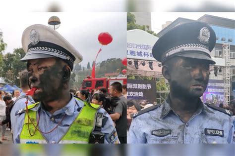 云南“摸你黑”节市民游客正大光明“袭警” 蜀黍秒变“黑猫警长”