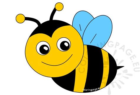 Happy Bee Cartoon ClipArt – Coloring Page