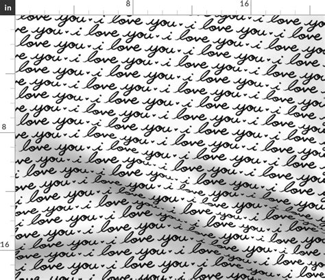 I Love You Cursive Script Handwriting Fabric | Spoonflower