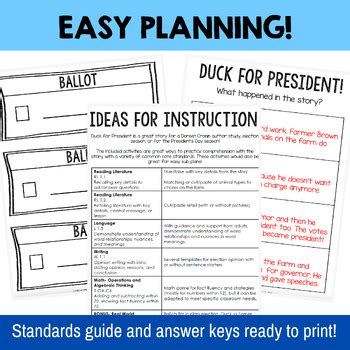 Duck for President Activities by Organize and Educate | TpT