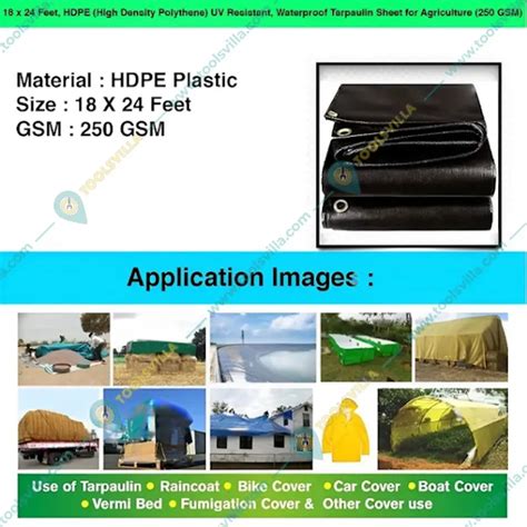 Generic ( Made in India ) - HDPE UV Resistant, Waterproof Tarpaulin Sheet for Agriculture (250 ...