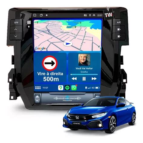 Multim Dia Tesla Civic G Sport Android Auto Carplay Gps Bt Cor Honda