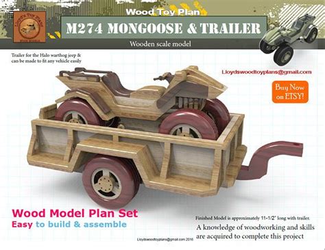 M274 Mongoose And Trailer Etsy Wood Toys Wood Toys Plans Wood Model