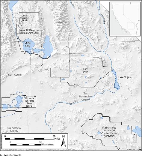 Map depicting the location of the China Lake, Fort Irwin, and Lake... | Download Scientific Diagram