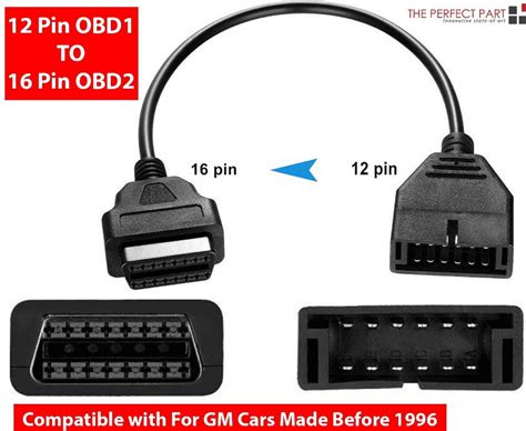 12 Pin Obd1 To 16 Pin Obd2 Convertor Adapter Cable For Gm Diagnostic Scanner Us