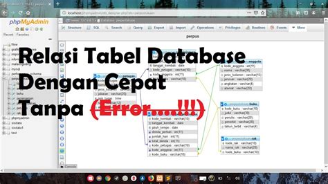 Tutorial Cara Relasikan Tabel Di Phpmyadmin Youtube