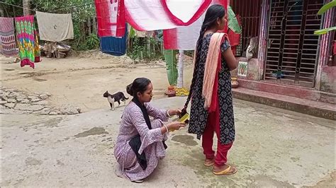 Long Hair Bun Video আমার বোন পূজার লং হেয়ার কিভাবে বেধনী করলাম সবটাই তোমাদের কাছে শেয়ার