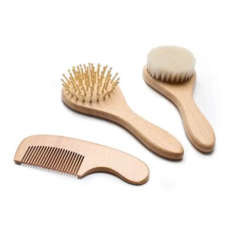 Baby & Toddler Wool Brush, Bristle Brush and Comb Set – thelittleroom