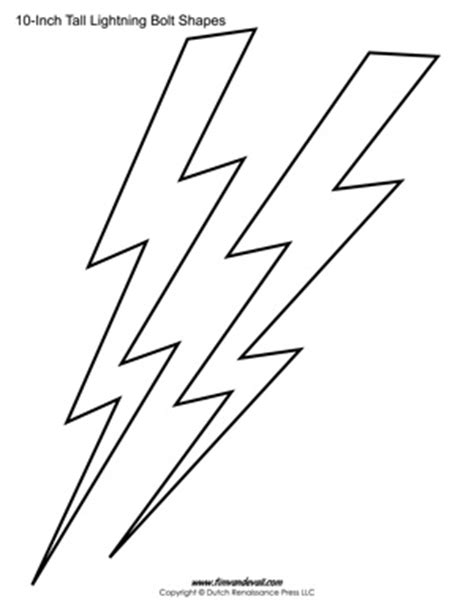 Printable Lightning Bolt Stencil