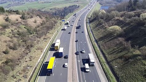 Scammonden Bridge Over M62 Motorway Near Huddersfield And Halifax In