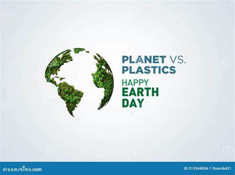 Planet Vs Plastics Earth Day Concept D Tree Background Stock