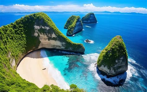 Premium Photo Aerial View Of Kelingking Beach In Nusa