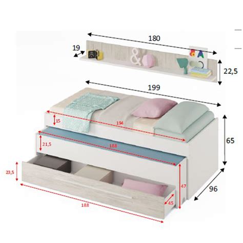 Cama Compacta Con Caj N Y Estante Juveniles Baratos Tifon Es