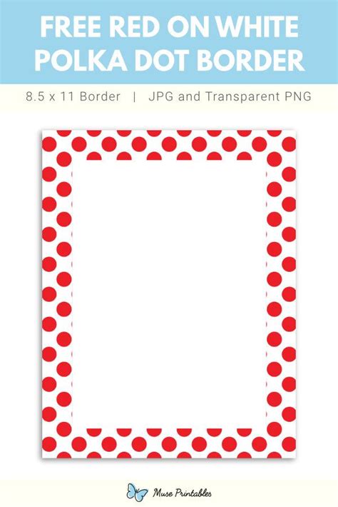 Free Printable Red Polka Dot Border Red Polka Dot Polka Dots Dots