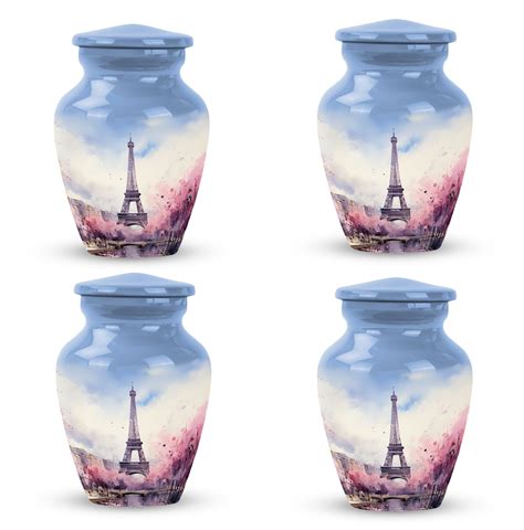 Memorial Eiffel Tower Oil Paint Urn For Ashes Adult Mother Father