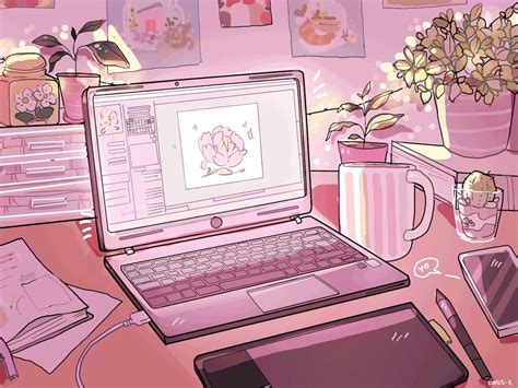 Anime Pink Aesthetic Wallpaper Desktop