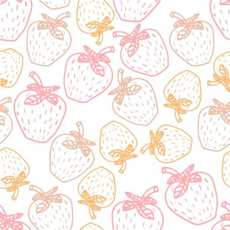 Pastel Mignon Motif Fraise Dessin La Main Sans Couture Avec Fond